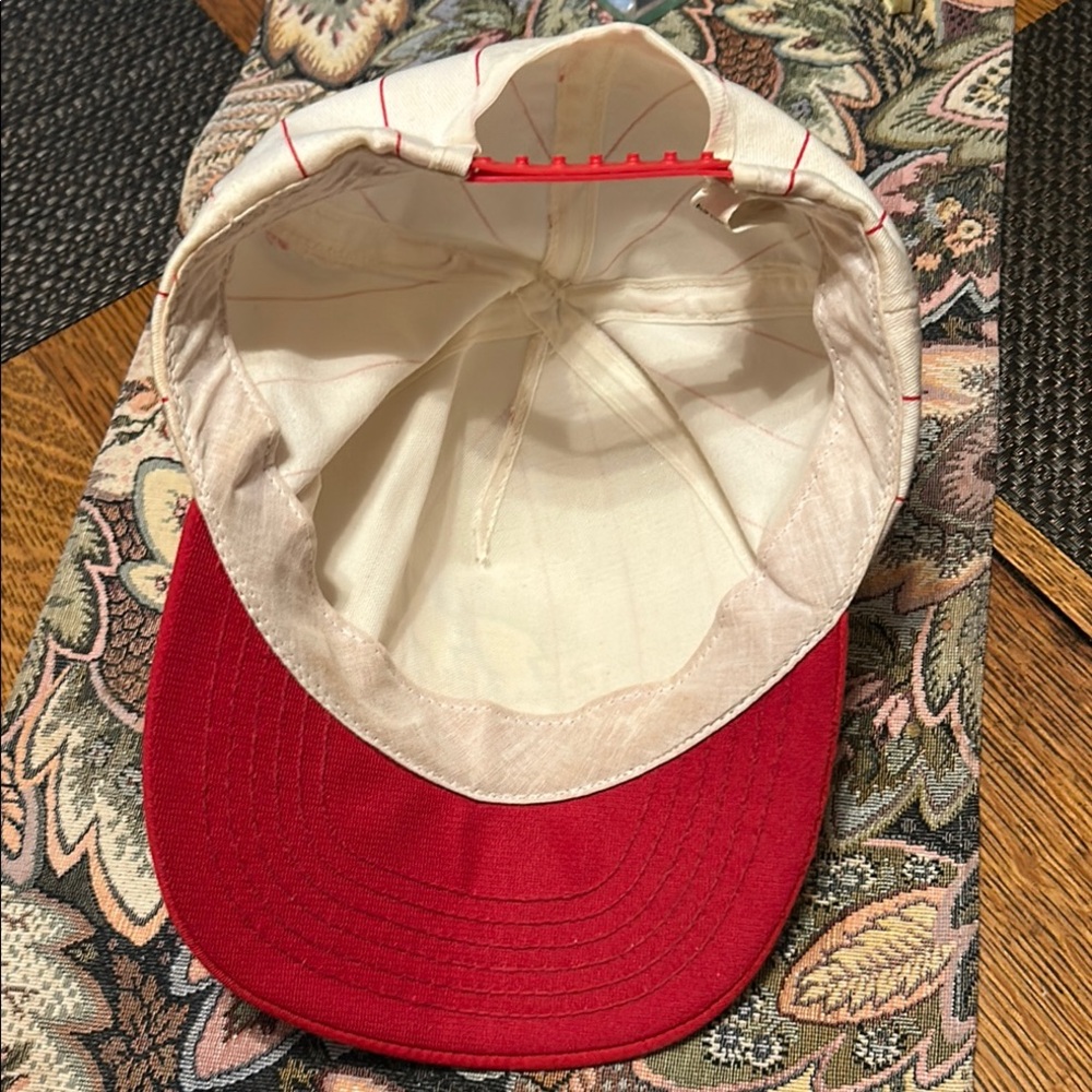 Bill Elliott 11 Budweiser Cap White red pin stripes Red Brim and Embroidered Car - Picture 7 of 12